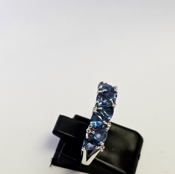 Genuine London Blue Topaz Rhodium Over Sterling Silver Ring! Sz 7 - Picture 16 of 16
